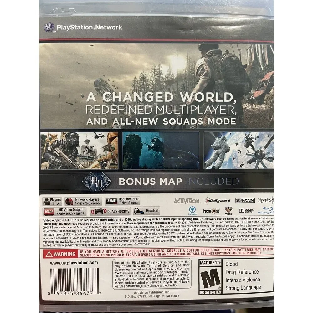 PS3 Call‎ of Duty: Ghosts (Sony PlayStation 3, 2013)